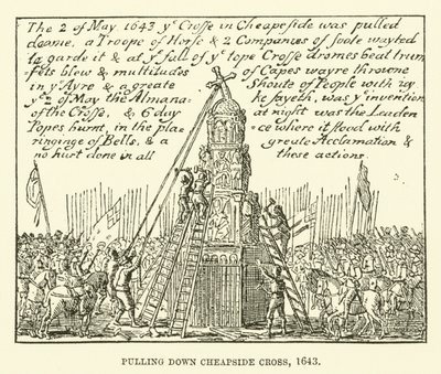 Abbattimento della Croce di Cheapside, 1643 da English School